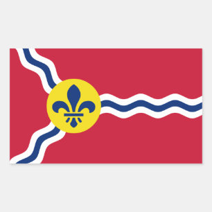 Rechthoek sticker met Vlag van St. Louis, Missouri