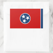 Rechthoek sticker met vlag van Tennessee (Tas)