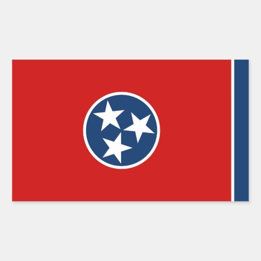Rechthoek sticker met vlag van Tennessee (Voorkant)