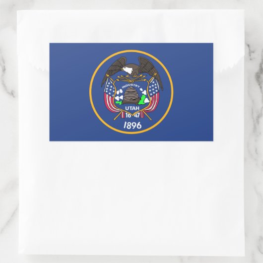 Rechthoek sticker met vlag van Utah (Tas)