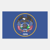 Rechthoek sticker met vlag van Utah (Voorkant)