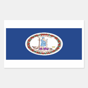 Rechthoek sticker met Vlag van Virginia