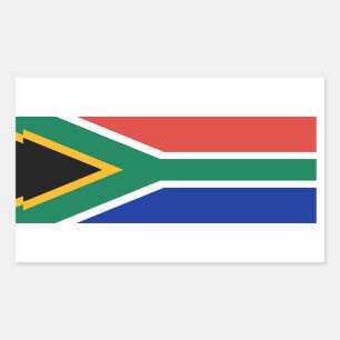 Rechthoek sticker met vlag van Zuid-Afrika
