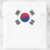 Rechthoek sticker met vlag van Zuid-Korea (Tas)