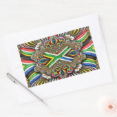 Rechthoek sticker met Zuid-Afrikaanse kleuren (Envelop)