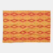 Rechthoeken 2 ruitenpatroon warme tonen theedoek (Horizontaal)