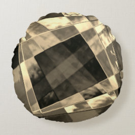 Rechthoeken die zijn vervormd in hout of beige tin rond kussen