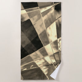 Rechthoeken die zijn vervormd in hout of beige tin strandlaken