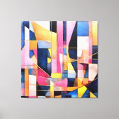 Rechthoeken en Driehoeken Geometrisch Abstract Canvas Afdruk (Voorkant)