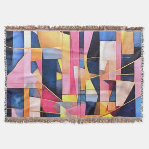 Rechthoeken en Driehoeken Geometrisch Abstract Deken