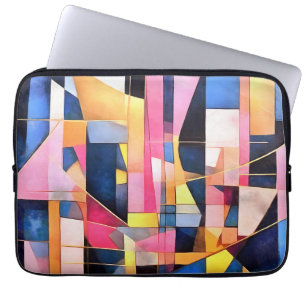 Rechthoeken en Driehoeken Geometrisch Abstract Laptop Sleeve
