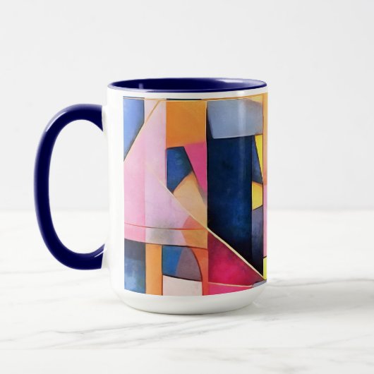 Rechthoeken en Driehoeken Geometrisch Abstract Mok (Links)