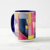 Rechthoeken en Driehoeken Geometrisch Abstract Mok (Voorkant links)
