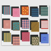 Rechthoeken en schaduwen cadeaupapier (Vlak)