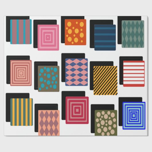 Rechthoeken en schaduwen cadeaupapier (Vlak)