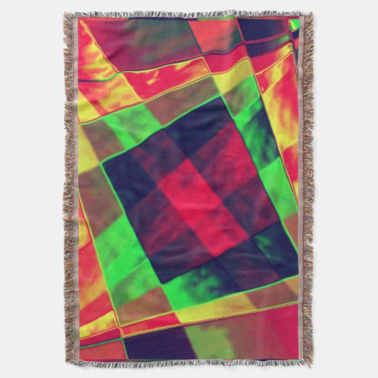 Rechthoeken en vierkantjes, gekleurd deken (Voorkant Verticaal)