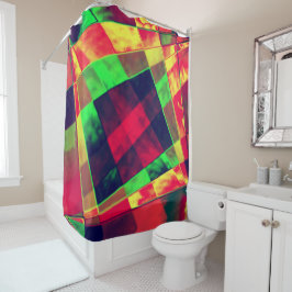 Rechthoeken en vierkantjes, gekleurd douchegordijn