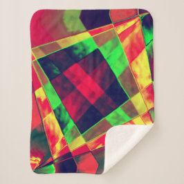 Rechthoeken en vierkantjes, gekleurd sherpa deken