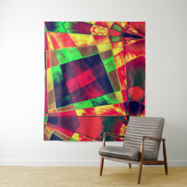 Rechthoeken en vierkantjes, gekleurd wandkleed