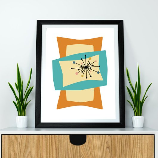 Rechthoeken medio midden century modern Poster voo