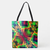 Rechthoeken met gekleurde loop of helling, groen tote bag (Voorkant)