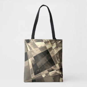 Rechthoeken met houten of beige tonen. tote bag