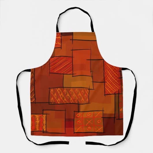 Rechthoeken, patchwork-patroon, doedelen. Schrootg Schort (Voorkant)