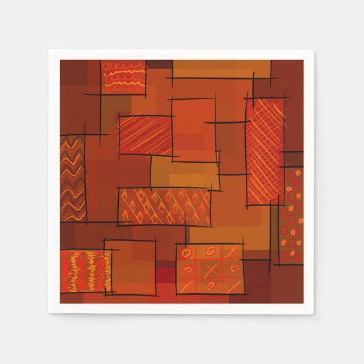 Rechthoeken, patchwork-patroon, doedelen. Schrootg Servet (Voorkant)