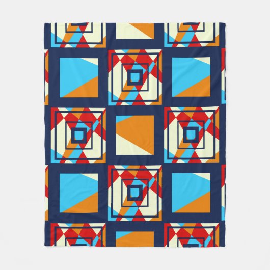 Rechthoeken van kleurrijke stukken. Trendy naadloz Fleece Deken (Voorkant)