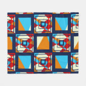 Rechthoeken van kleurrijke stukken. Trendy naadloz Fleece Deken (Voorkant (Horizontaal))