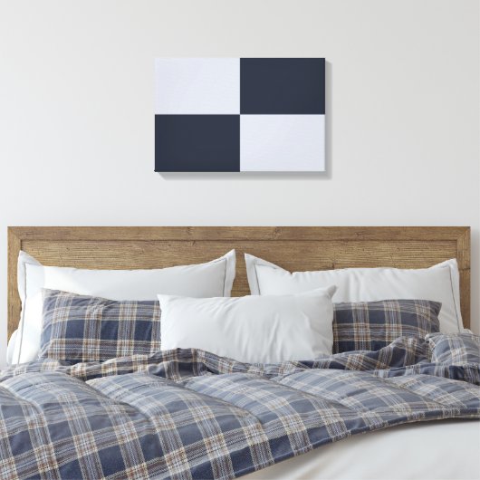 Rechthoeken voor zeemacht en grijs canvas afdruk (Insitu (Slaapkamer))