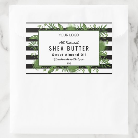 Rechthoekgroene botanische bladeren Sticker (Tas)