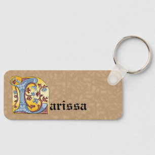 Rechthoekig blauw en rood ijuw, verlicht Letter L Sleutelhanger