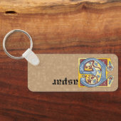 Rechthoekig blauw en rood ijuw, verlicht met lette sleutelhanger (Achterkant)