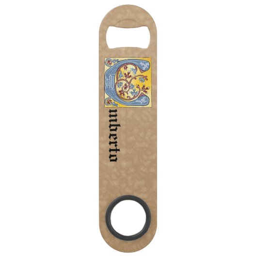 Rechthoekig blauw en rood ijuw, verlicht met lette speed flessenopener (Voorkant)