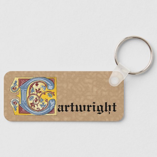 Rechthoekig blauw en rood ijzig, verlicht, letter sleutelhanger (Voorkant)