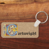 Rechthoekig blauw en rood ijzig, verlicht, letter sleutelhanger (Voorkant)