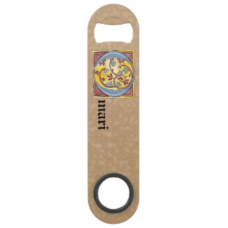 Rechthoekig blauw en rood ijzige verlichte letter speed flessenopener