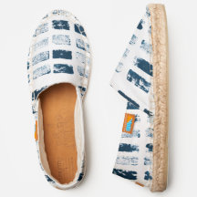 Rechthoekig blokprintontwerp in blauwe toon