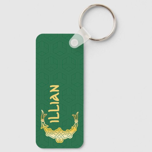 Rechthoekig Celtic Knot Decorative Capital C Sleutelhanger (Achterkant)