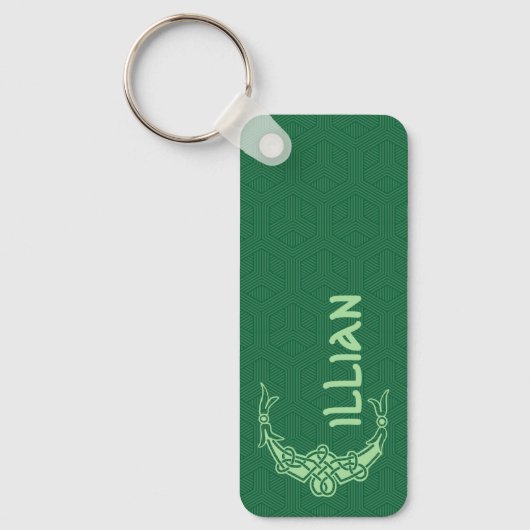 Rechthoekig Celtic Knot Decorative Capital C Sleutelhanger (Voorkant)