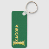 Rechthoekig Celtic Knot Decorative Capital I Sleutelhanger (Achterkant)