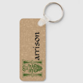 Rechthoekig decoratief kapitaal H Sleutelhanger (Achterkant)