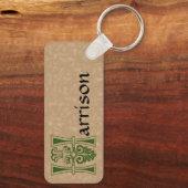 Rechthoekig decoratief kapitaal H Sleutelhanger (Achterkant)