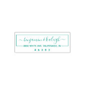 Rechthoekig eenvoudig duidelijk Mr en Mrs Zelfinktende Stempel (Design)