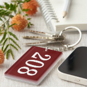 Rechthoekig hotelkamernummer sleutelhanger (tweezi (Voorkant Rechts)