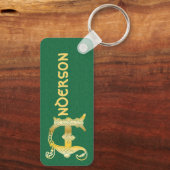 Rechthoekig Keltisch Knot Decoratief Capital A Sleutelhanger (Achterkant)