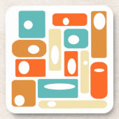 Rechthoekig patroon Atomic tijdperk Mid Century Mo Bier Onderzetter (Voorkant)