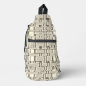Rechthoekig patroon Neutraal Beige Sling Bag (Voorkant)