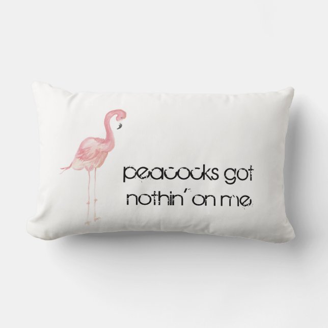 Rechthoekig roze, Waterverf Flamingo Pillow Kussen (Voorkant)